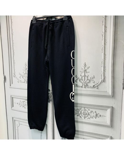 Gucci Blue Printed Sweatpants for men