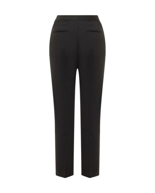 MSGM Black Logo Printed Pleated Trousers