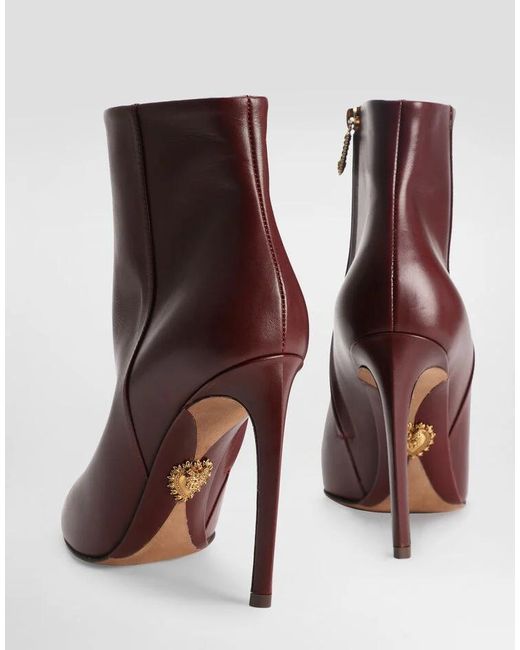 Dolce & Gabbana Brown Pointed Toe Ankle Boots