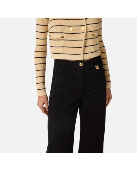 Elisabetta Franchi Black Palazzo Jeans
