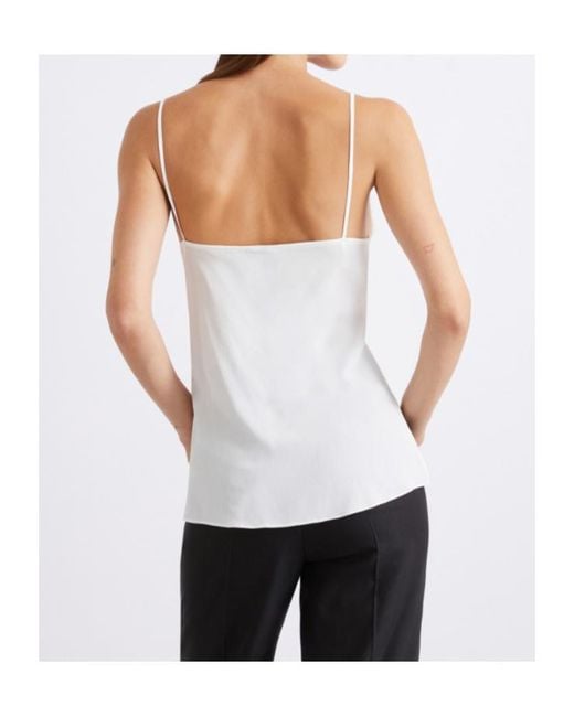 Marella White Silk-Blend Slip Top