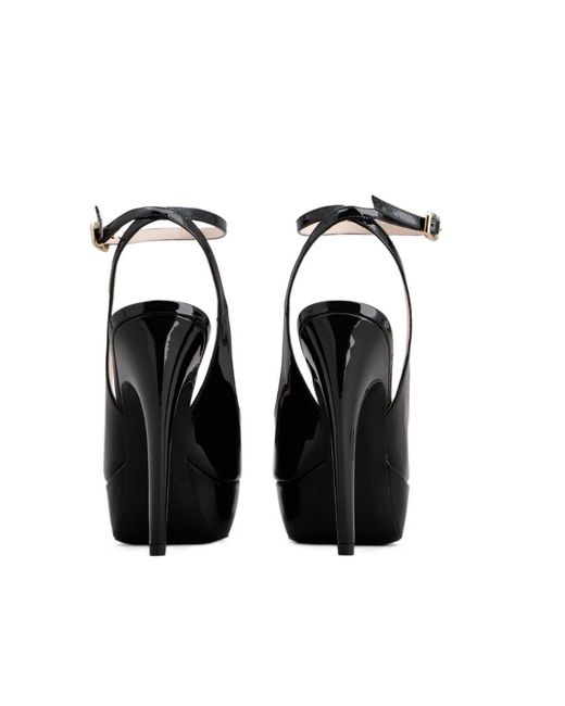 Roger Vivier Black Viv' Choc Lacquered Buckle Slingback Pumps