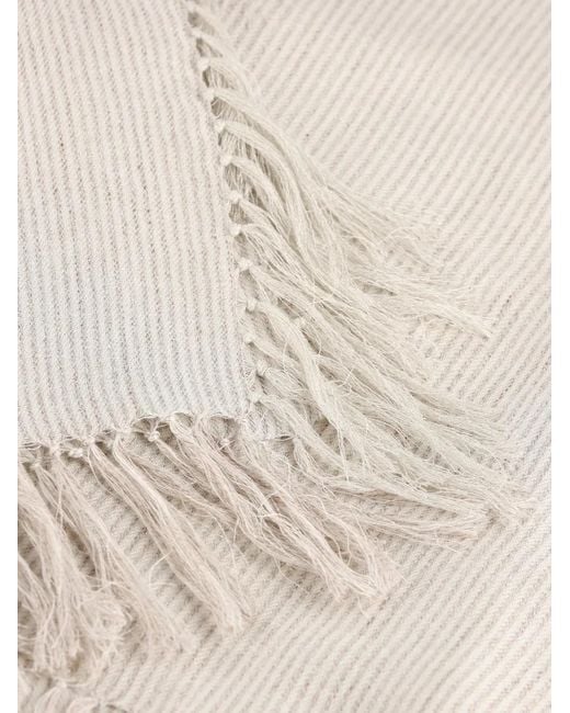 Brunello Cucinelli White Fringed Cape
