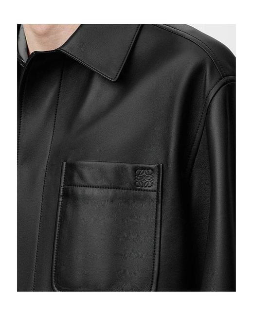Loewe Black Leather Overshirt for men