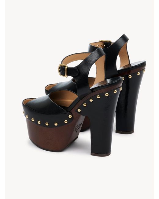 Chloé Black Chloé Meret Studded Platform Clogs