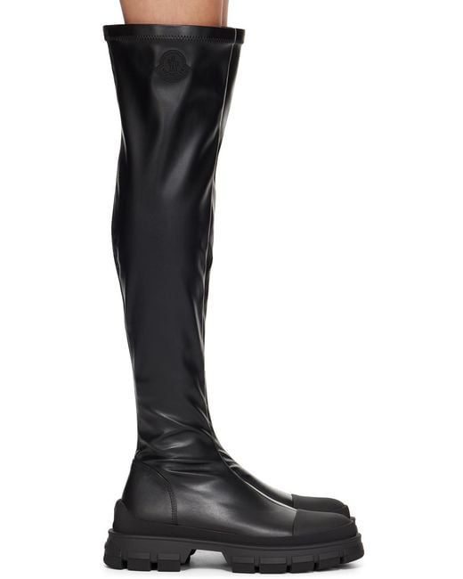 Moncler Black Hevea Over-The-Knee Boots