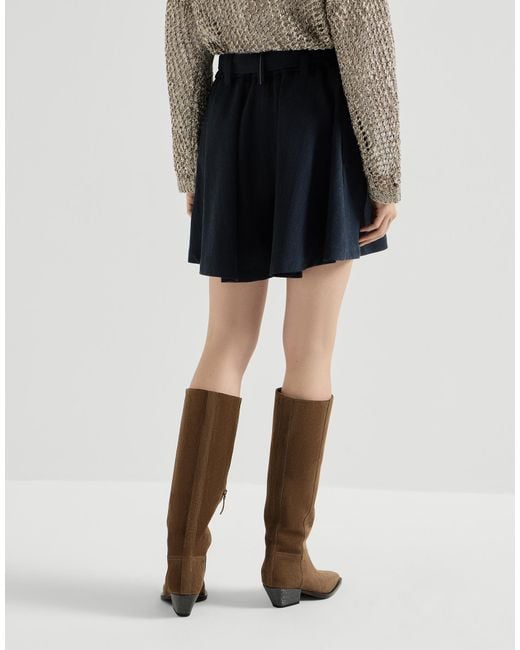 Brunello Cucinelli Blue Monili Chevron Shorts