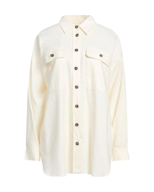 Weekend by Maxmara White Colored Loose-Fit Collared Shirt