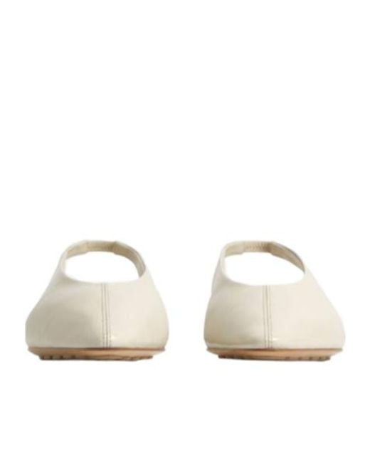 Bottega Veneta White Sofia Slingback Ballerinas