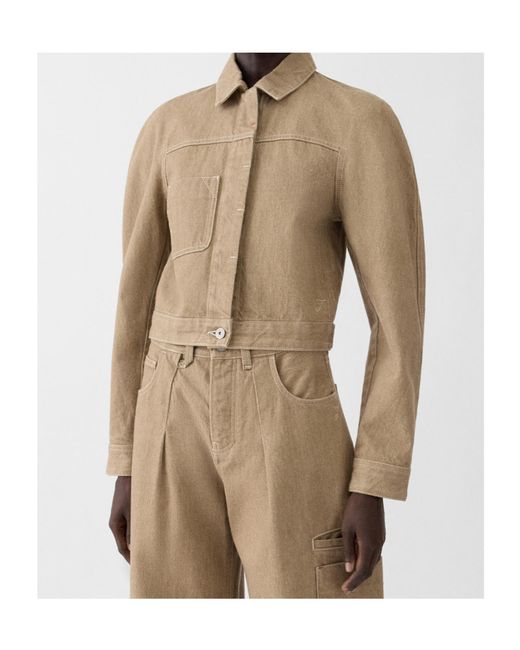 Jacquemus Natural Ovalo Cropped Denim Jacket