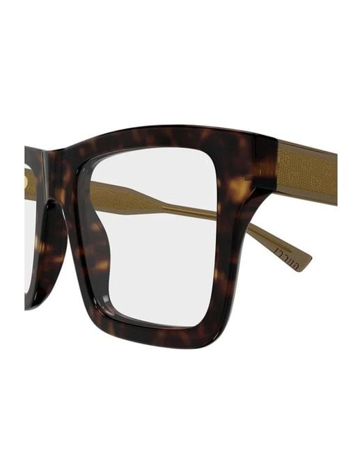 Gucci Metallic Eyewear Square Frame Glasses for men