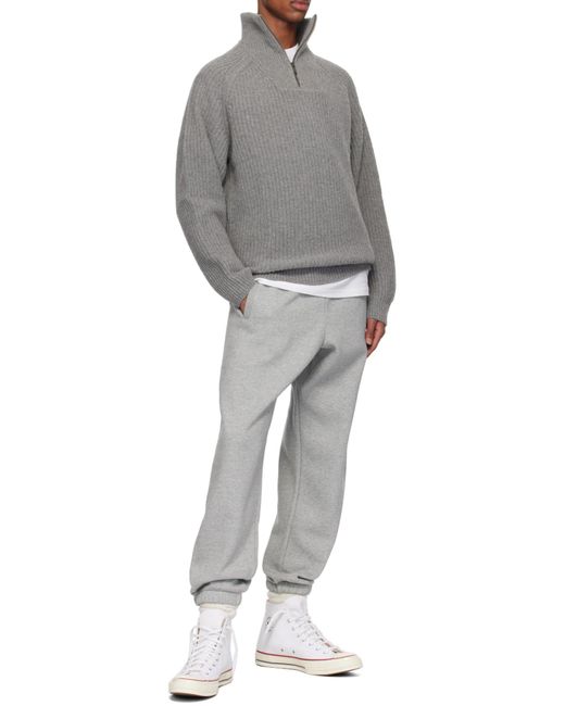 Carhartt Gray Marlon High-Neck Half-Zipped Jumper for men