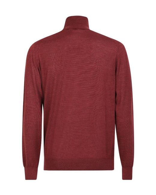 Colombo Red Classic Knit Sweater for men
