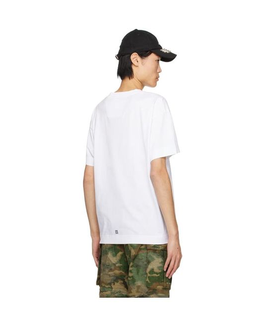 Givenchy White Logo Printed Crewneck T-Shirt for men
