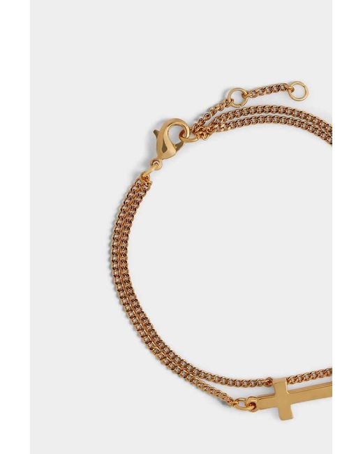 DSquared² Metallic Double Cross Bracelet for men