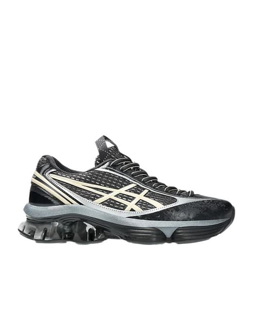 Asics Black Gel Kinetic Fluent Sneakers With Textured Upper And Sculpted Design