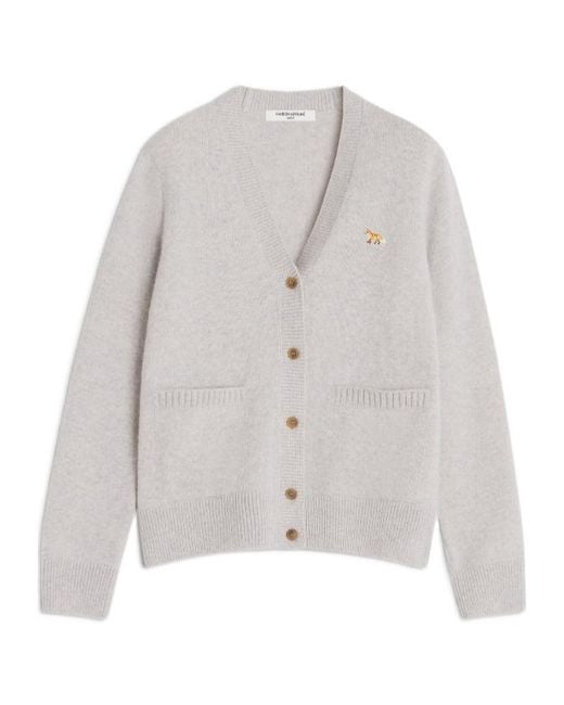 Maison Kitsuné Gray Maison Kitsuné Baby Fox Boxy Cardigan