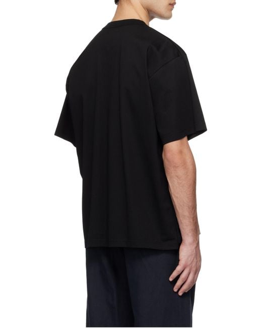 Sacai Black Logo Embroidered Crewneck T-Shirt for men