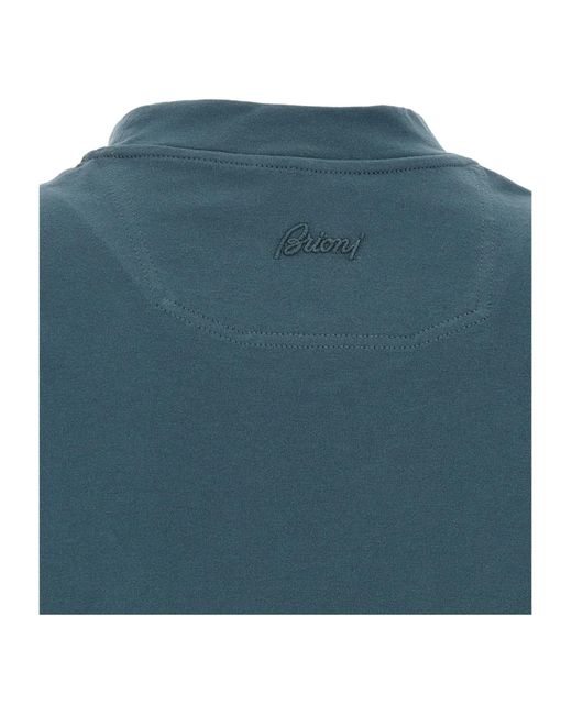 Brioni Blue Short-Sleeved T-Shirt for men