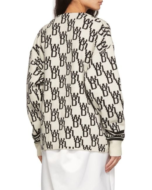 we11done Black Oversized Monogram Cardigan