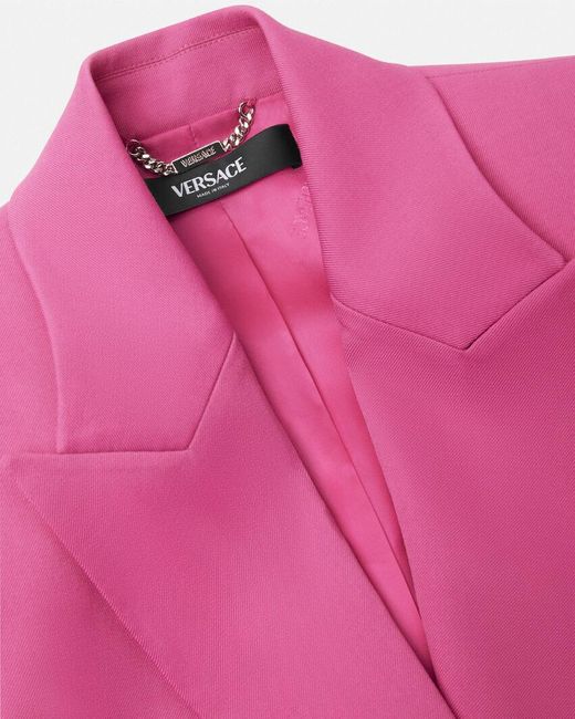 Versace Pink Single-Breasted Tailored Blazer