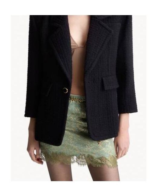 Saint Laurent Green Baroque Lace Mini Skirt