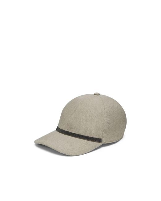 Brunello Cucinelli Gray Monili-Embellished Cap