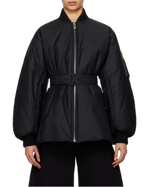 Alaïa Black Belted Bomber Jacket