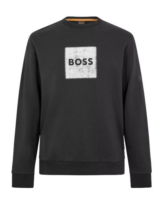 Boss Black Stitch Crew Crew Sweatshirt for men