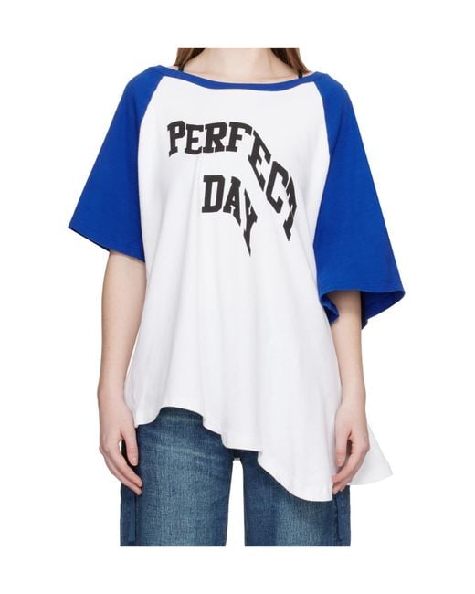 Undercover Blue Asymmetrical Short-Sleeved T-Shirt
