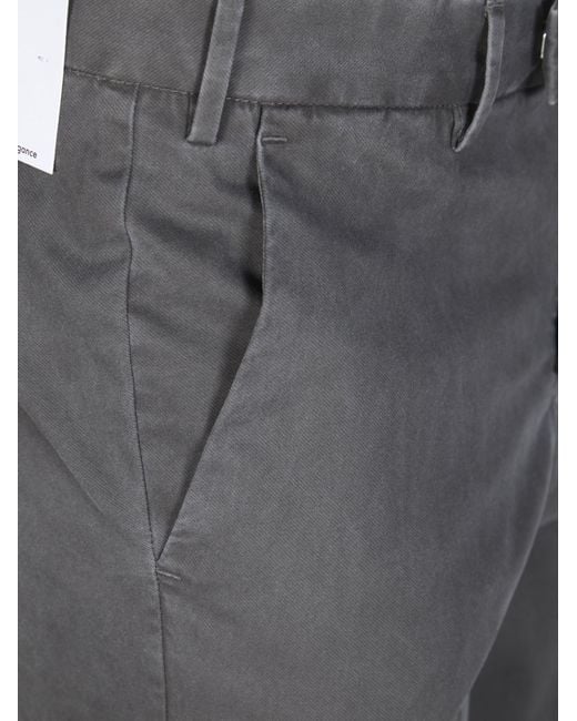 PT01 Gray Pt Torino Logo Patch Tapered Trousers for men