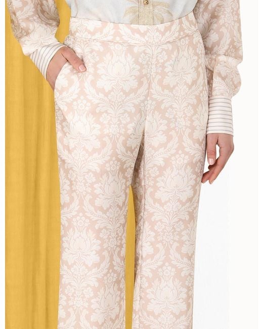 Zimmermann Natural Floral Print Bell-Bottom Pants