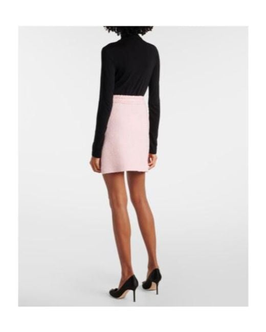Giambattista Valli Pink High-Rise Wool-Blend Miniskirt