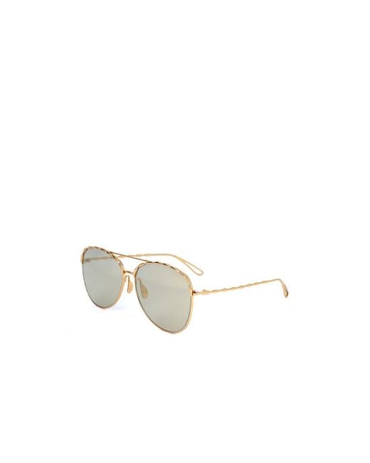 Elie Saab White Aviator-Frame Sunglasses