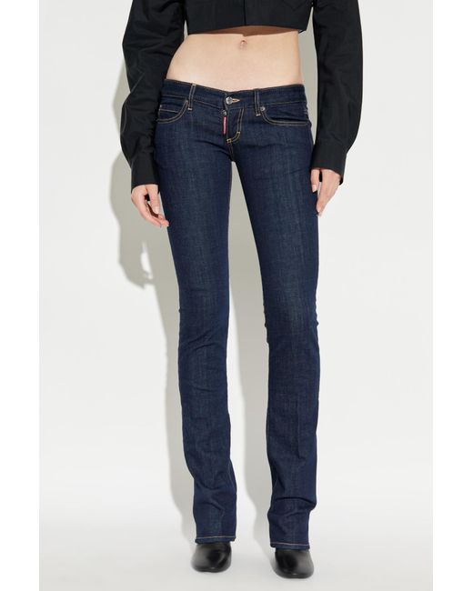 DSquared² Blue Straight-Leg Slim-Fit Jeans