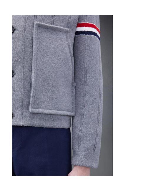 Thom Browne Blue Fine-Ribbed Shirt Jacket for men