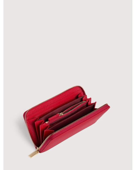Coccinelle Red Logo Lettering Zipped Wallet
