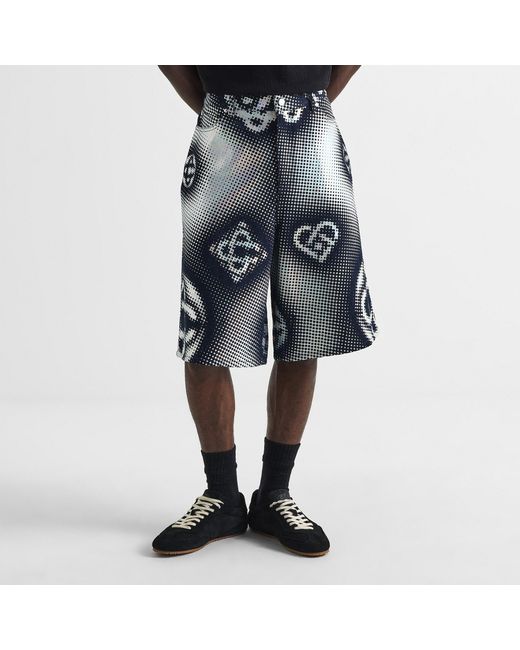 Casablanca Blue Pearlescent Monogram Shorts for men