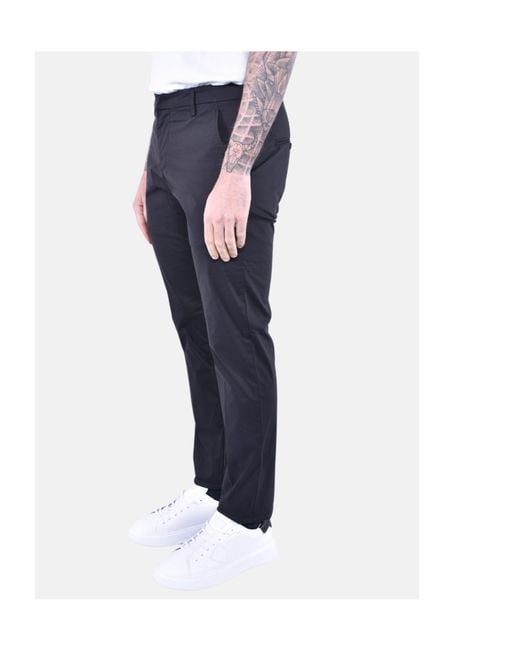 Dondup Blue Straight Leg Trousers for men