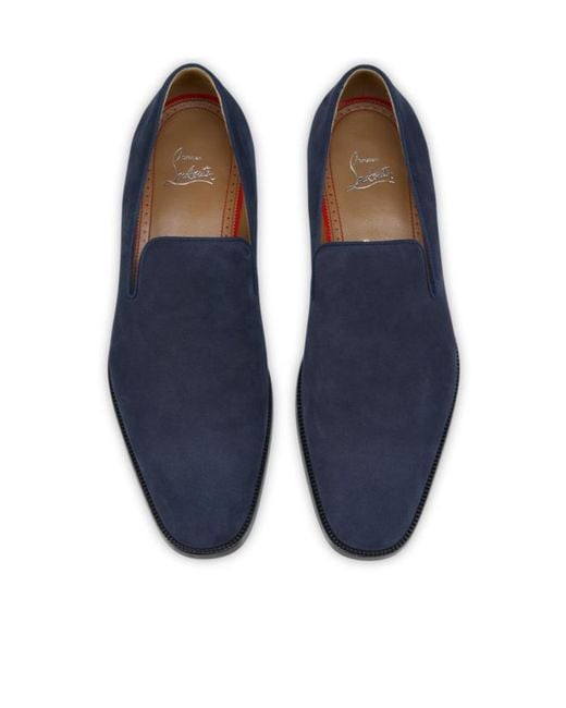 Christian Louboutin Blue Suede Loafers for men