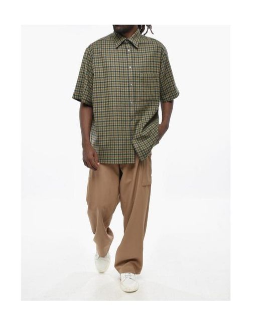 DARKPARK Green Checked Short-Sleeve Shirt for men