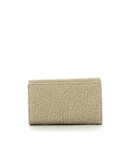Borbonese Natural Textured Compact Wallet