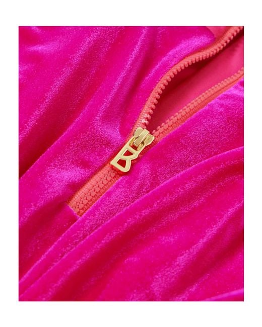 Bogner Pink Milu Stretch-Velour And Shell Turtleneck Top