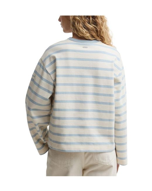 Barbour White Classic Crew Neck Loose Sweatshirt