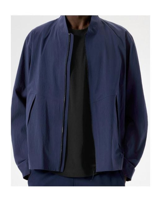 Veilance Blue Diode Zip-Up Bomber Jacket for men