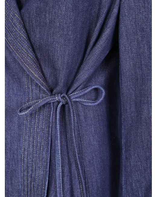 Dries Van Noten Blue Long-Sleeved Denim Coat