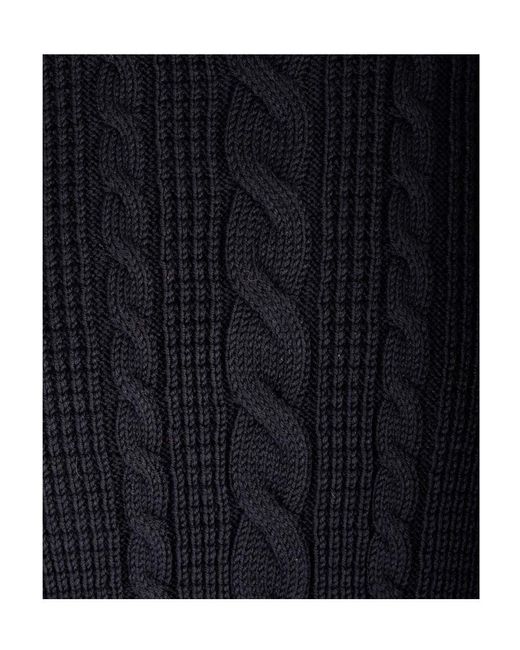 Thom Browne Blue Rwb-Striped Cable-Knitted Crewneck Jumper for men