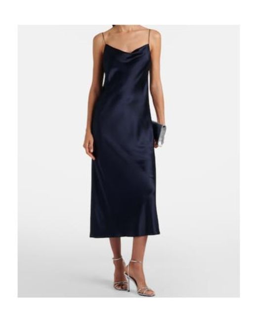 Dorothee Schumacher Blue Sense Of Shine Silk-Blend Satin Slip Dress