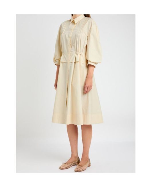 Moncler Natural Cotton-Poplin Midi Shirt Dress
