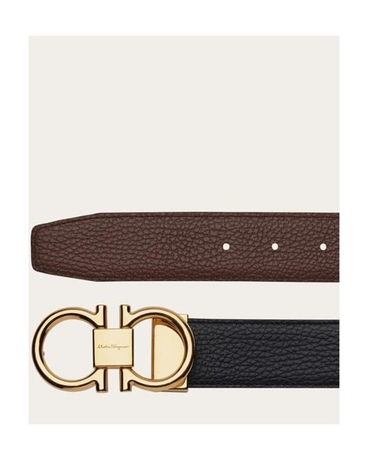 Ferragamo White Ferragamo Gancini Reversible Belt for men
